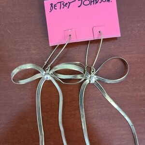 Betsey Johnson Gold Ribbon Earrings